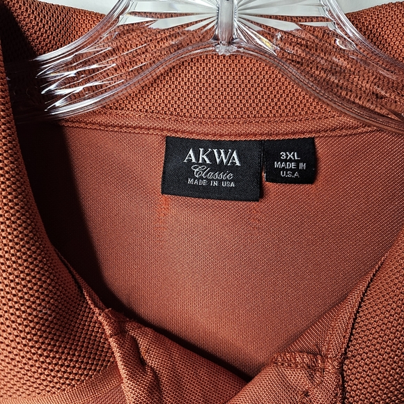 AKWA Classic Rust Orange Polo Shirt Size 3XL Big And Tall Golf Casual USA Made - Picture 8 of 11